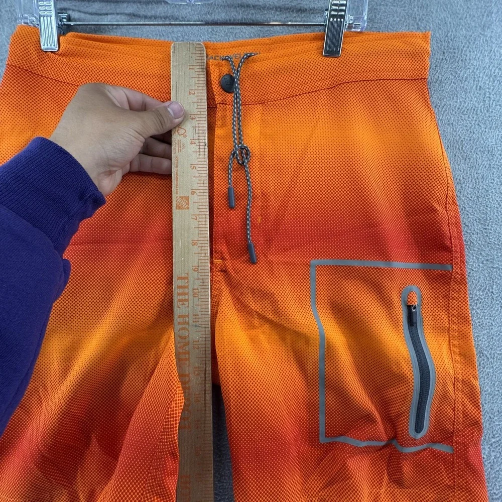 Mack Weldon Swim Trunk Board Shorts w/ Pockets Orange Stripe 31/32 Beach